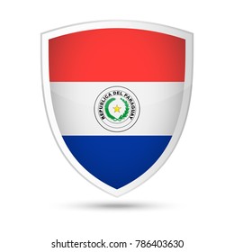 Paraguay Flag Vector Shield Icon - Illustration