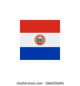 Paraguay flag vector square icon - illustration. Flag of Paraguay. Abstract concept, icon, square, button