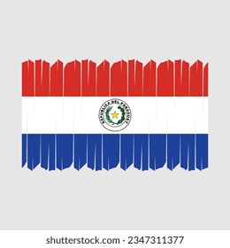 Vector de bandera paraguayo con fondo transparente