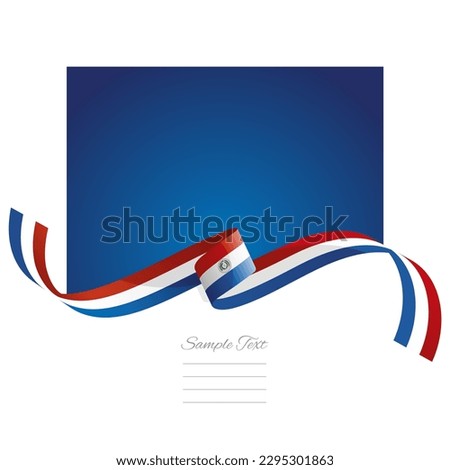 Paraguay flag vector. World flags and ribbons. Paraguayan flag ribbon on abstract color background Foto d'archivio © 