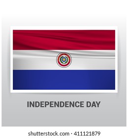 Paraguay Flag Vintage label independence day