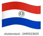 Paraguay flag wave isolated on png or transparent background vector illustration.