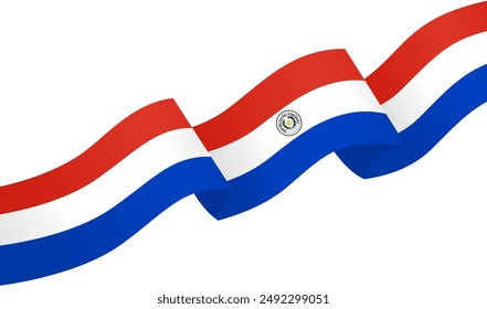 Paraguay Flagge Welle isoliert auf PNG oder transparenten Hintergrund Vektorillustration.