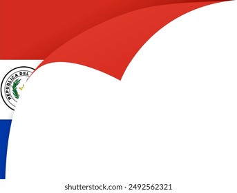Paraguay flag wave isolated on png or transparent background vector illustration.