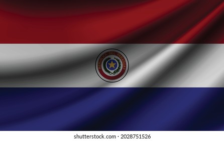 Paraguay flag waving. Background for patriotic and national design. Vector illustration
