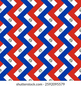 paraguay flag zigzag pattern for decoration. vector illustration
