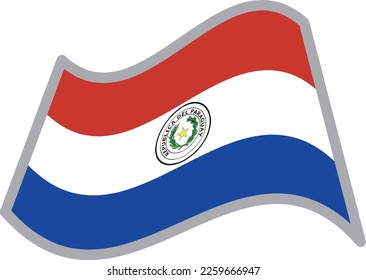 Paraguay fluttering national flag illustration vector material