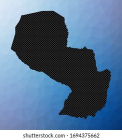 Paraguay geometric map. Stencil shape of Paraguay in low poly style. Astonishing country vector illustration.