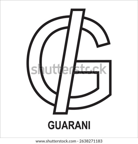 Paraguay Guarani currency symbol design
