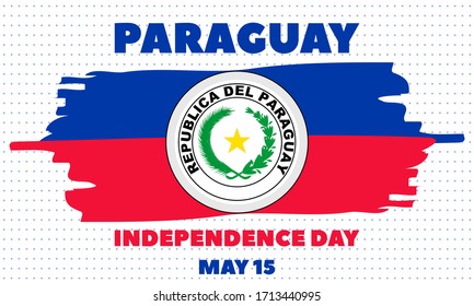Paraguay Independence Day Celebrates the independence from Spain that they won on May 14, 1811. Poster, card, banner, background design. Vector illustration eps 10.