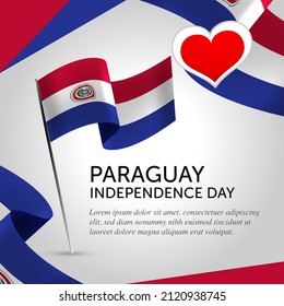 Paraguay Independence Day Celebration. Banner, Greeting card, Flyer design. Poster Template Design