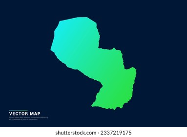 Paraguay-Karte des abstrakten Farbverlauf-Grün-Konzept mit Technologie-Licht-Effekt-Vektorgrafik.