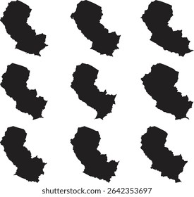 Paraguai mapa preto silhueta vetor estilo com fundo branco