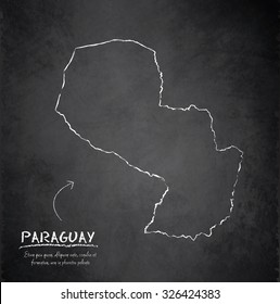 Paraguay map blackboard chalkboard vector