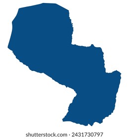 Karte von Paraguay. Karte von Paraguay in blauer Farbe