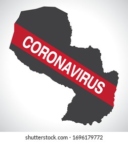 Paraguay-Karte mit Coronavirus-Warngrafik