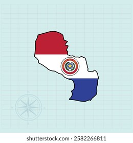 Paraguay map Design Vector illustration graphic