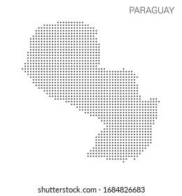 Mapa de Paraguay esparcido sobre el vector de fondo blanco aislado