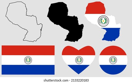 conjunto de iconos del indicador de mapa paraguay