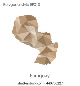 Paraguay map in geometric polygonal style.Abstract gems triangle,modern design background. Vector illustration EPS10