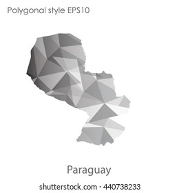 Paraguay map in geometric polygonal style.Abstract gems triangle,modern design background. Vector illustration EPS10
