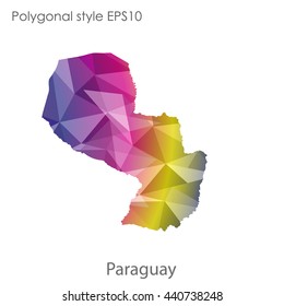 Paraguay map in geometric polygonal style.Abstract gems triangle,modern design background. Vector illustration EPS10