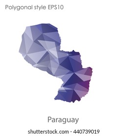 Paraguay map in geometric polygonal style.Abstract gems triangle,modern design background. Vector illustration EPS10