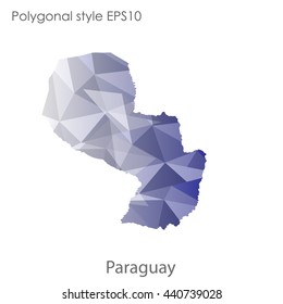 Paraguay map in geometric polygonal style.Abstract gems triangle,modern design background. Vector illustration EPS10