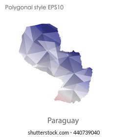 Paraguay map in geometric polygonal style.Abstract gems triangle,modern design background. Vector illustration EPS10