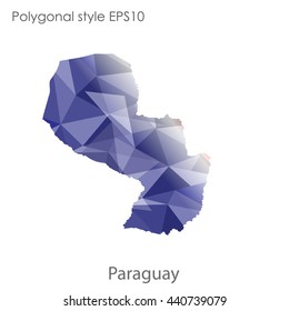 Paraguay map in geometric polygonal style.Abstract gems triangle,modern design background. Vector illustration EPS10