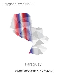 Paraguay map in geometric polygonal style.Abstract gems triangle,modern design background. Vector illustration EPS10