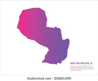 Color del gradiente del mapa paraguayo. sobre fondo blanco. 