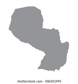 Paraguay map in gray on a white background