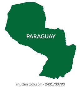 Paraguay map. Map of Paraguay in green color
