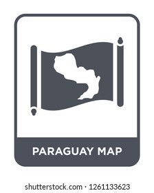 paraguay map icon vector on white background, paraguay map trendy filled icons from Countrymaps collection, paraguay map simple element illustration