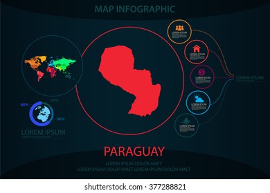 Paraguay map infographic