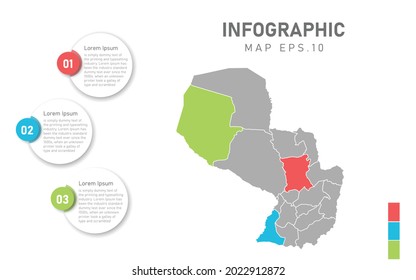 Paraguay map infographic. Global business marketing concept. World transportation infographics data.