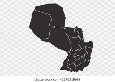 Paraguay Map iron Color on White Background quality files Png