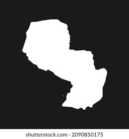 Paraguay-Karte auf schwarzem Hintergrund