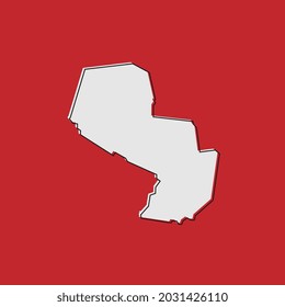 Paraguay map on red background