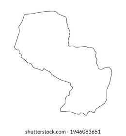 Paraguay-Karte auf weißem Hintergrund