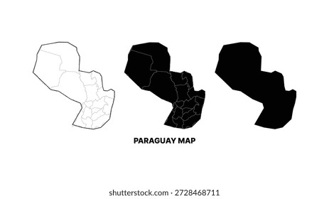 Ilustración vectorial del esquema del mapa de Paraguay
