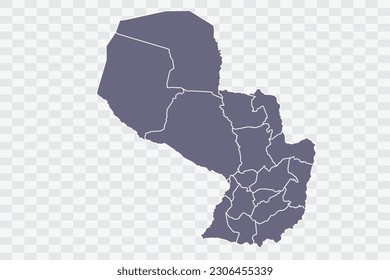Paraguay Map pewter Color on White Background quality files Png