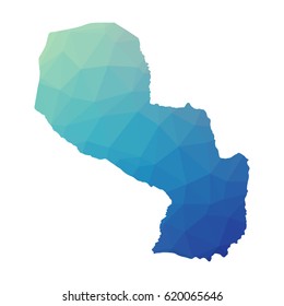 Paraguay map - polygonal design  Vector illustration eps 10.