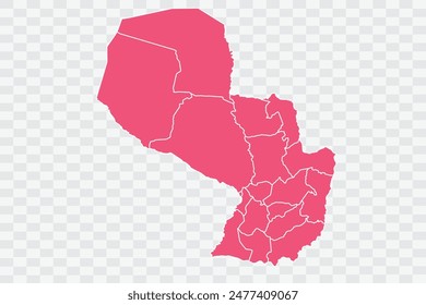 Paraguay Map punch Color Background quality files png