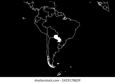 Paraguay mapa sudamérica fondo negro