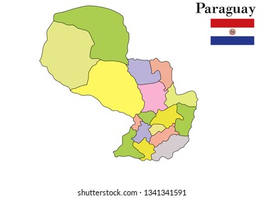 paraguay map vector

