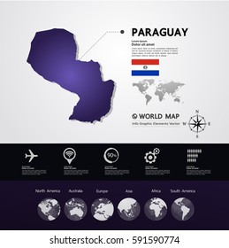 Paraguay Map vector illustration

