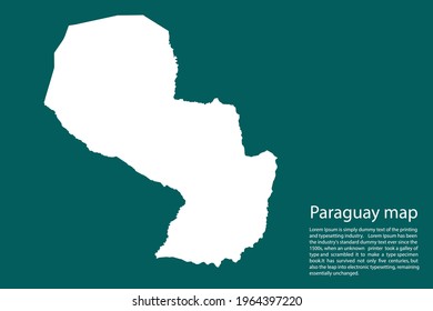 Paraguay map vector, isolated on Green  background