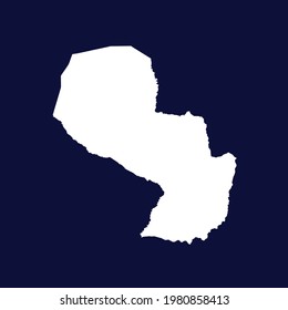 Paraguay Karte Vektor. weiße Farbe auf blauem Hintergrund.